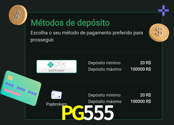 O cassino PG555bet oferece uma grande variedade de métodos de pagamento